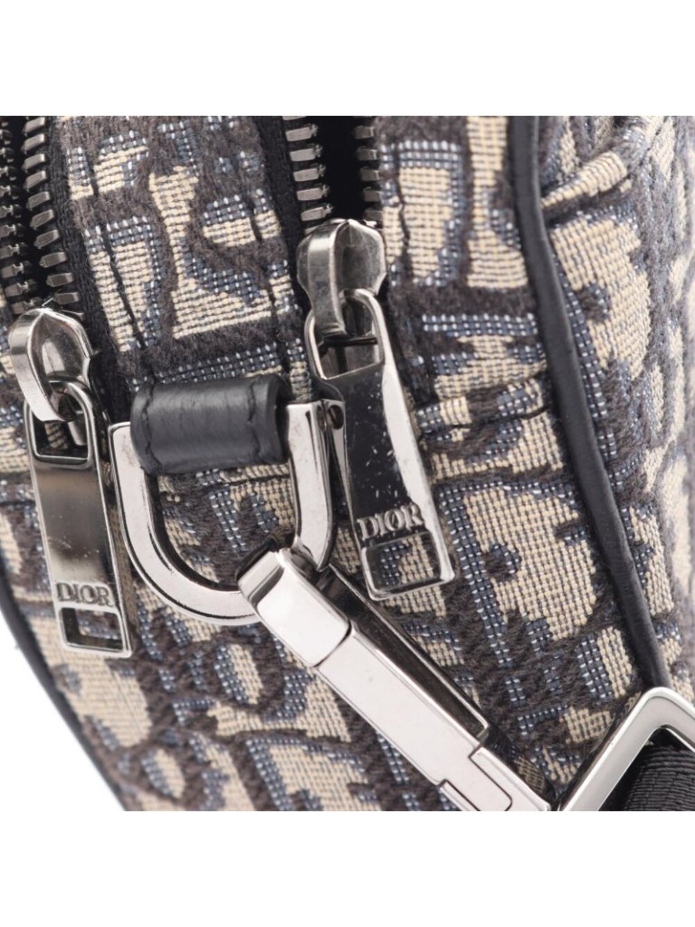 ★SOLD★ Dior Shoulder Bag Safari Oblique Beige Navy Canvas Leather - Picture 11 of 11
